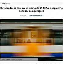 Outubro fecha com crescimento de 45,86% no segmento de fuses e aquisies